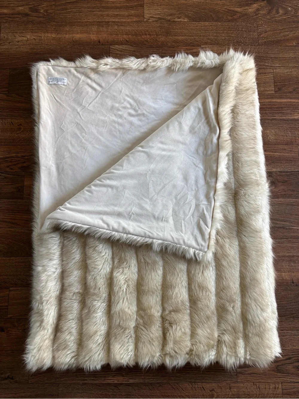 Restoration Hardware RH Ultimate Faux Fur Plush Throw Blanket In Grey Wolf 60x80